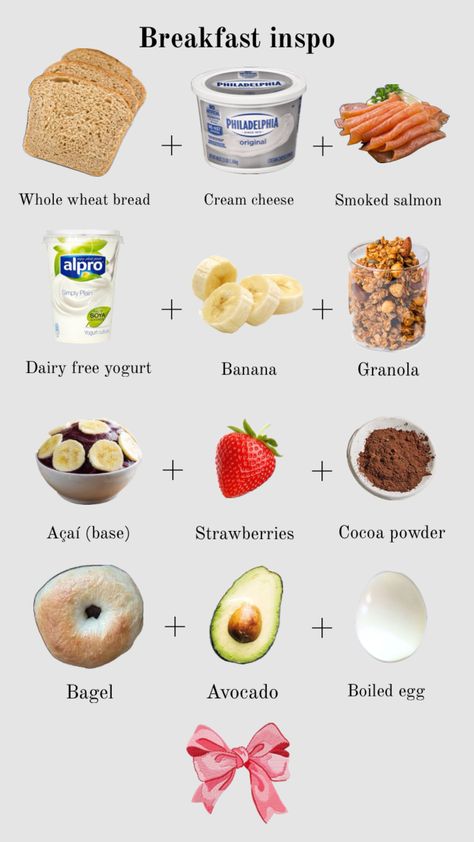 #breakfast #inspo #food List Of Breakfast Ideas, What Is Healthy Food, Recovery Food, Healthy Lunch Snacks, Healthy Lunches, Healthy Ideas, Lunch Snacks, Foods To Eat, Delicious Healthy Recipes