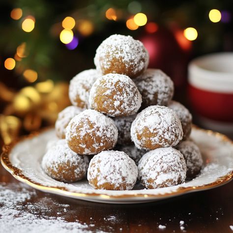 Easy Gingerbread Snowballs Best Recipe on 2024-2025 Gingerbread Balls No Bake, Gingerbread Snowball Cookies, Gingerbread Snowballs, Gingerbread Balls, Brown Sugar Honey Glaze, Pecan Snowballs, Pecan Snowball Cookies, Peach Pound Cakes, Bacon Jalapeno Poppers