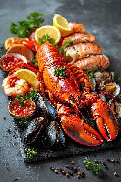 Seafood Restaurant Aesthetic, Seafood Basket, Lobster Cake, Ham Pasta, Bbq Seafood, Food Art Photography, Food Artwork, Seafood Platter, Easy Food Art