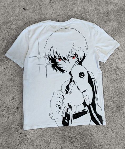 Manga Shirt Design, Cybercore Shirt, Anime Custom Clothes, Anime T Shirt Design Ideas, Anime Shirt Design, Shirt Painting Ideas, Diy Clothes Design, Concept Clothing, Anime Tshirt