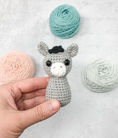 Cat Nativity Set, Free Donkey Crochet Pattern, Donkey Crochet Pattern Free, Crochet Donkey Free Pattern, Crochet Nativity Set Free Pattern, Grace And Yarn, Sewn Animals, Crochet Nativity, Crochet Donkey