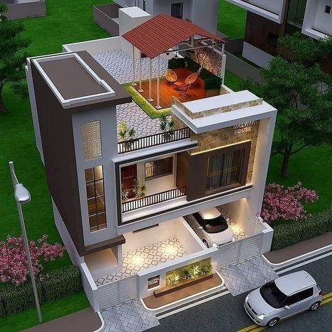 Harpreet Singh on Instagram: “What do you think about this design? Rate this from1-10?? Follow: @preet_architect_21 Tag a friend to share this picture... Follow our…” Rumah Moden, Hiasan Dalaman Rumah, Home Designs Exterior, Pelan Rumah, Eksterior Modern, House Roof Design, Small House Design Exterior, Small House Elevation Design, Best Modern House Design