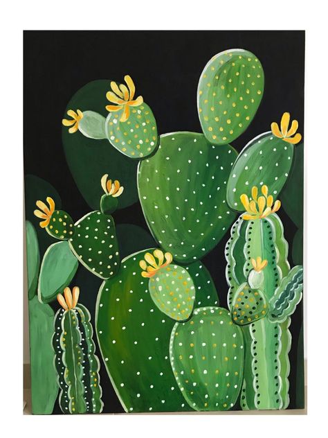 Cactus Canvas Art, Cactus Paintings Acrylic, Boho Cactus Painting, Cactus Painting Ideas On Canvas, Cute Cactus Painting Acrylic, Mexican Canvas Painting, Acrylic Cactus Painting, Cactus Painting Acrylic, Easy Cactus Painting