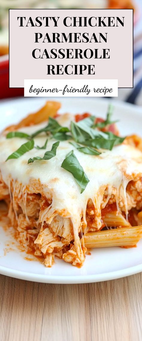 Image for Chicken Parmesan Casserole Cheesy Chicken Parmesan, Cheesy Pasta Bake, Parmesan Casserole, Chicken Parmesan Casserole, Dairy Free Alternatives, Yummy Chicken, Cheesy Pasta, Yummy Chicken Recipes, Pasta Shapes