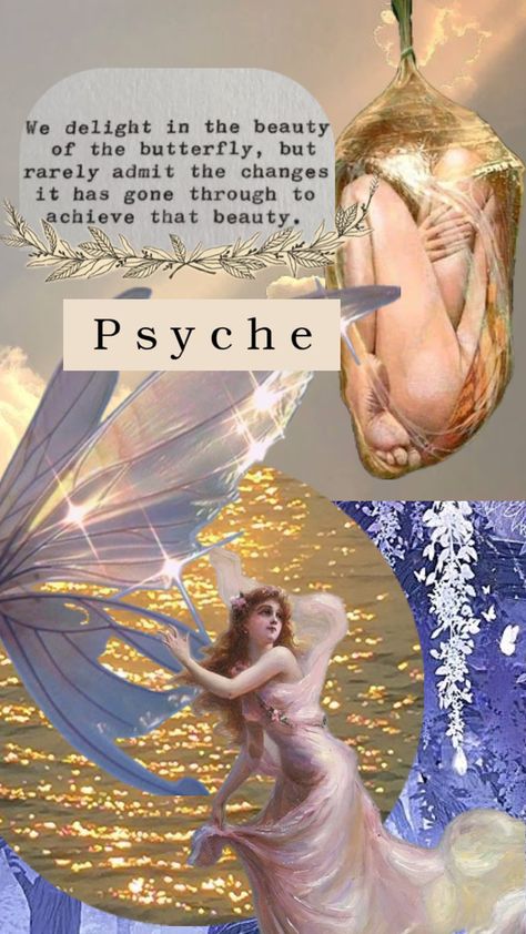 Psyche Goddess, Greek Mythology Books, Eros And Psyche, Mythology Books, Cabin Aesthetic, Goddess Aesthetic, Cupid And Psyche, Owl Wallpaper, Witch Spirituality