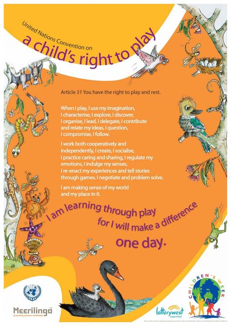 UN Conventions rights of the child: A child's right to play Rights Respecting Schools, Rights Of The Child, Importance Of Play, Play Quotes, Childhood Quotes, Learning Stories, Child Life Specialist, Family Day Care, Teaching Quotes