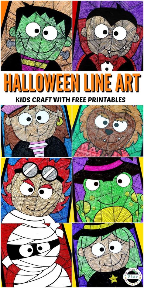 Art activities are a fun way to keep your toddler busy, and if you’re on the hunt for some, your search is over. Here’s a simple yet interesting Halloween themed black cat line study art project you can get your little one to try his hands at on a seemingly boring day. #halloween #halloweencrafts #papercrafts #printable #freeprintable #freebie Papercrafts Printable, Halloween Line Art, Halloween Art Lessons, Dracula Art, Line Study, Study Craft, Halloween Themed Activities, Halloween Art Projects, Coloring Printables