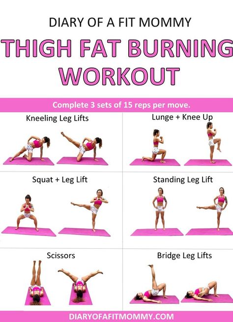 How I Lost My Thigh Fat + Thigh Fat Burning Workout - Diary of a Fit Mommy Thigh Fat Burning Workout, Fitness Diary, Burning Workout, Mommy Workout, Trening Fitness, Yoga Exercises, Thigh Fat, Pose Yoga, Circuit Training