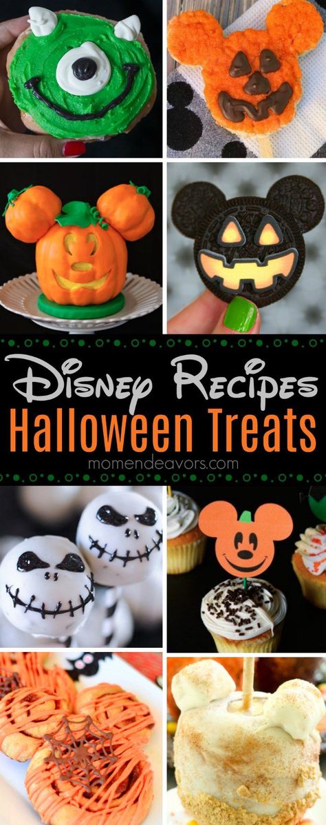 15+ Best Disney-Inspired Halloween Treat Recipes - cute Disney Parks copycat and Disney-inspired Halloween recipes Disney Halloween Treats, Halloween Treat Recipes, Disney's Halloween Treat, Halloween Time At Disneyland, Recipes Disney, Pasteles Halloween, Halloween Deserts, Recipes Halloween, Halloween Camping