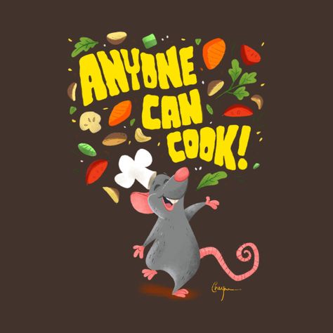 Anyone Can Cook Ratatouille Quote, Ratatouille Movie, Quote Paintings, Pixar Quotes, Ratatouille Disney, Anyone Can Cook, Painted Earth, Disney Printables, Homemade Stickers