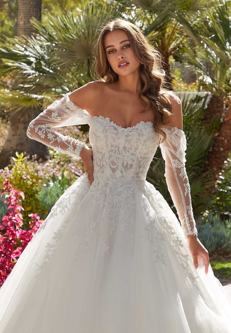 Mabel Wedding Dress Morilee Wedding Dresses, Mori Lee Bridal, Mori Lee Wedding Dress, Modest Bridal Gowns, Modest Bridal, Princess Bridal Gown, Full Tulle Skirt, Gowns With Sleeves, Perfect Wedding Dress