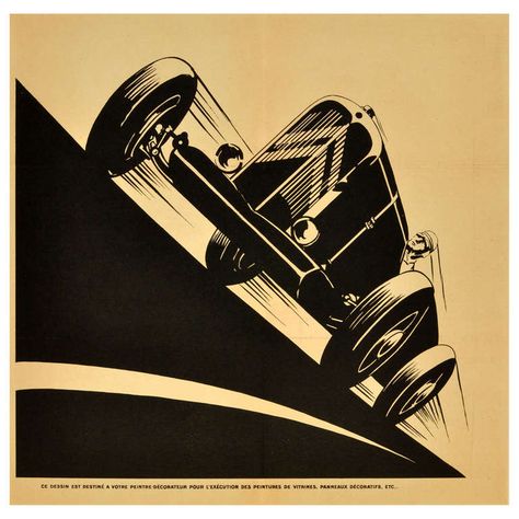 Deco car art Vintage Racing Poster, Art Deco Car, Auto Retro, Art Deco Illustration, Vintage Poster Design, Art Deco Poster, Deco Poster, Racing Posters, Car Poster