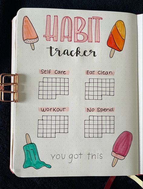 #bulletjournal #journaling #habits #habittracker #tracker #popsicles Popsicle Bullet Journal, July Habit Tracker, Bullet Journal Habit Tracker, Journal 2025, 2024 Bujo, Journal Habit Tracker, 2024 Journal, May Bullet Journal, Journal Tracker