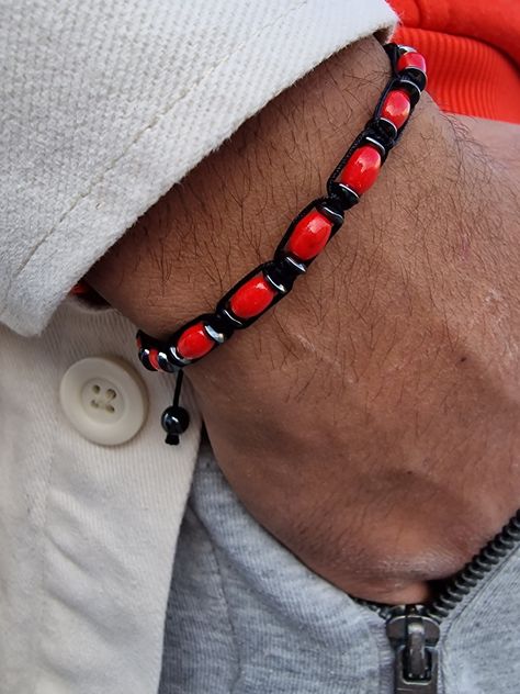 Excited to share the latest addition to my #etsy shop: Coral Hematite Bracelet Prosperity Bracelet, Red Coral Men Gift Red Coral Bracelet With Gemstone Beads, Elegant Handmade Red Coral Bracelets, Red Coral Bracelets With Gemstone Beads, Adjustable Red Coral Beaded Bracelet, Adjustable Red Coral Bracelets, Prosperity Bracelet, Balance Bracelet, Meditation Bracelet, Coral Bracelet