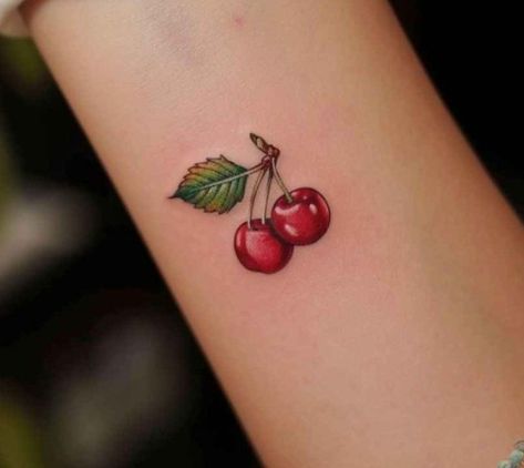 Cherry Wrist Tattoo, Pink Cherry Tattoo, Cherry Finger Tattoo, Cherry Tattoos For Women, Stitch Toothless, Cherry Tattoo, Kitty Tattoos, Characters From Movies, Fun Tattoo