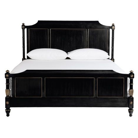 Bed Front View, Black Gold Bedroom, Luxury Bed Frames, Classic Bed, Gold Bedroom, King Bed Frame, Beds & Bed Frames, Ethan Allen, New Beds