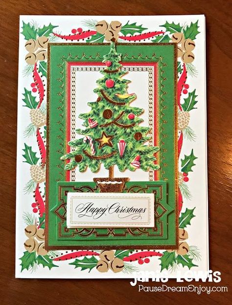 Cardz 4 Guyz Ch# 182 Oh Christmas Tree Anna Griffin Christmas Cards, Anna Griffin Inc, 3d Christmas Tree, Anna Griffin Cards, Card Crafting, Mason Jar Crafts Diy, Card Making Kits, Frame Card, Card Toppers