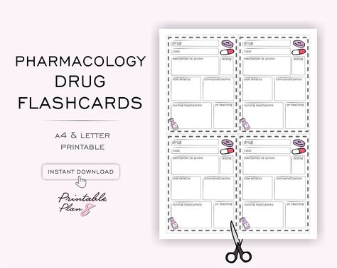 Pharmacology Flash Cards, Nursing Flashcards, Flash Card Template, Template Study, Notes Nursing, Nurse Report Sheet, School Template, Pharmacology Nursing, Study Flashcards