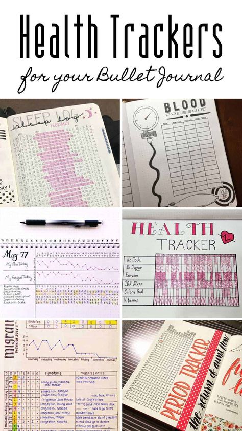 Bullet Journal Health Trackers {Improve your wellness in 2019!} Health Tracker Bullet Journal, Bullet Journal Inspiration Layout, Health Bullet Journal Ideas, Bullet Journal Wishlist, Health Tracker Printable, Bullet Journal Health, Tracker Bullet Journal, Visual Journaling, Journal Tracker