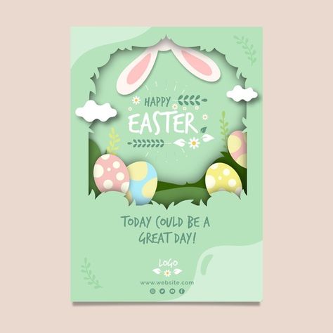 Vertical greeting card template for east... | Free Vector #Freepik #freevector #celebration #festival #holiday #event Canva Hack, Easter Poster Design, Easter Poster, Easter Festival, Easter Illustration, Pink Crafts, Happy Easter Card, Easter Prints, Easter Images