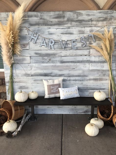 Pastor Appreciation Photo Backdrop, Fall Womens Conference Decor, Thanksgiving Stage Decor, Fall Decorations For Church Stage, Harvest Photo Booth Ideas, Fall Stage Decorations Church, Harvest Backdrop Ideas, Women’s Conference Stage Decor, Church Homecoming Decorations