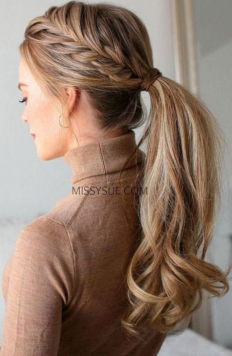 Fishtail French Braid, Missy Sue, French Braid Ponytail, Braid Ponytail, Twist Ponytail, Braided Ponytail Hairstyles, Fishtail Braid, Long Hair Color, Cool Braid Hairstyles