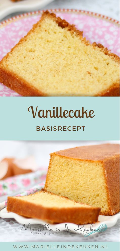 Het basisrecept voor zelfgebakken vanillecake zoals oma deze bakte. De cake is heerlijk zacht en luchtig. Dessert Cupcakes, Pound Cake, Cake Cookies, Cake Desserts, Vanilla Cake, Cake Recipes, Dessert Recipes, Vanilla, Easy Meals