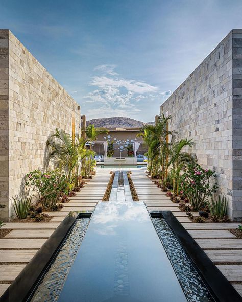 Montage Los Cabos on Instagram: “Relaxation starts the moment you step into Spa Montage. Featuring a stepping stone pathway through a clear water pond, and a long walkway…” Montage Los Cabos, Stepping Stone Pathway, Travel Instagram Ideas, Water Pond, Stone Pathway, Mexico Resorts, Travel Instagram, Walkway, Clear Water