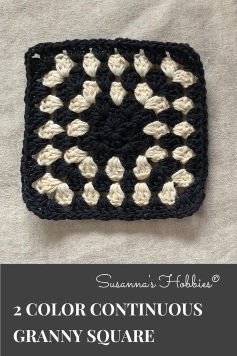 2 Colour Granny Square, Granny Square 2 Colors, 2 Color Granny Square Crochet, Crochet Beginners, Crochet Things, Crochet Square, Granny Squares, How To Crochet, Crochet For Beginners