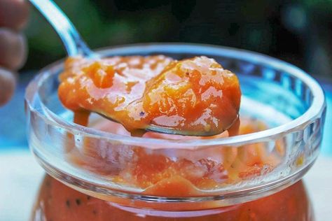 Dijon, lemon, thyme, garlic and chili flakes give this Savory Peach Sauce a great depth of flavour. A delicious pairing with chicken and pork. Peach Dipping Sauce, Peach Chili Sauce, Spicy Peach Sauce, Peach Marinade For Pork, Savory Peach Dishes, Peach Sauce For Chicken, Peach Sauce For Pork Chops, Peach Sauce Recipes, Peach Recipes Savory