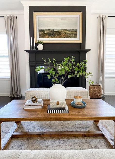 Painted Fireplace Mantels, Painted Mantle, Deco Tv, Tv Frames, Tv Over Fireplace, Fireplace Frame, Paint Fireplace, White Fireplace, Farmhouse Fireplace