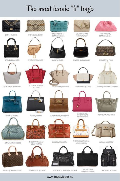 The most iconic IT bag Types Of Handbags, Luxury Bags Collection, Tas Fashion, Ladies Bag, Fashion Vocabulary, Stylish Purse, Fancy Bags, Bags Designer Fashion, Classic Handbags