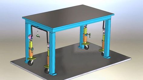 Retractable Casters, Officine In Garage, Welding Table Diy, Welding Tables, Workbench Plans Diy, Bilik Air, Workshop Tools, Custom Metal Fabrication, Metal Fabrication Tools