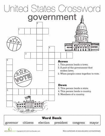 Worksheets: Government Crossword Government Lessons, Teaching Government, Third Grade Social Studies, 3rd Grade Social Studies, Roles And Responsibilities, Social Studies Notebook, 4th Grade Social Studies, 5th Grade Social Studies, Homeschool Social Studies