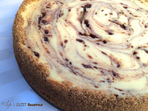 Cinnabon Cheesecake – Life's Sweet Seasons Cinnamon Swirl Cheesecake, Copycat Cinnabon Recipe, Cinnabon Copycat, Copycat Cinnabon, Cinnabon Recipe, Cinnamon Cheesecake, Cheescake Recipe, Cinnabon Cinnamon Rolls, Cinnamon Roll Cheesecake