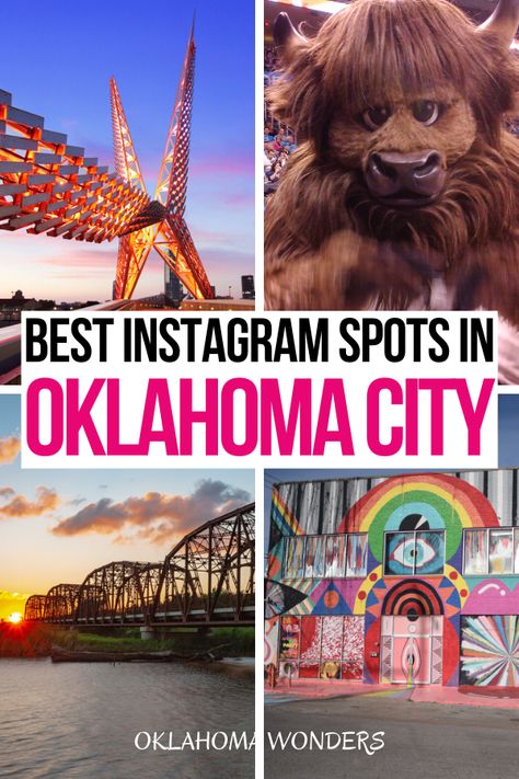 Looking for the most Instagrammable places in Oklahoma City? From the canal to iconic bridges to plenty of cafes, here are where to take the best photos in Oklahoma City! OKC Instagram | Oklahoma City Photos | Photo Spots in Oklahoma City | Where to Take Photos in Oklahoma City | Instagrammable Places in Oklahoma City | Oklahoma City Instagram Spots | Instagrammable Spots in Oklahoma City | Oklahoma City Photo Spots | OKC Photo Spots | OKC Instagrammable Place | OKC Photography | OKC Instagram Oklahoma State Parks, Oklahoma Photography, Downtown Okc, Oklahoma Travel, Oklahoma City Oklahoma, Most Instagrammable Places, New Photography, City Photos, Oklahoma State University