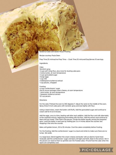 Butternut Cake Recipe Paula Deen, Paula Deen Butter Pecan Pound Cake, Butternut Cake Recipe, Cycling Exercises, Butternut Cake, Heaven Cake, Paula Dean, Butter Pecan Cake, Easy Rice