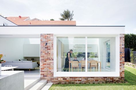 Compact without compromise: Nat's House | ArchitectureAU Uk Architecture, Renovated Cottage, Brick Extension, Cottage Extension, Traditional Japanese Architecture, Recycled Brick, North Sydney, Rear Extension, House Studio