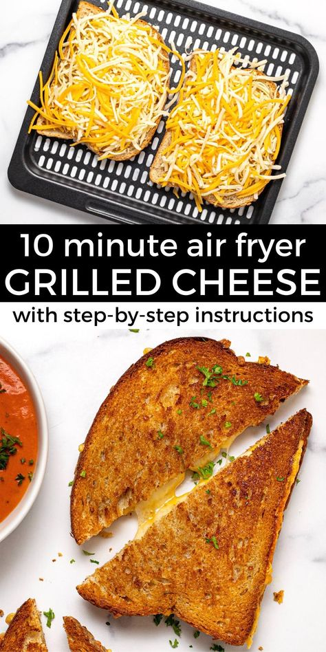 Air Fryer Grilled Cheese Shredded Cheese Recipes, Wisconsin Beer Cheese Soup, Air Fryer Grilled Cheese, Easy Grilled Cheese, Grilled Cheese Recipe, Pizza Grilled Cheese, Making Grilled Cheese, Beer Cheese Soups, Classic Grilled Cheese