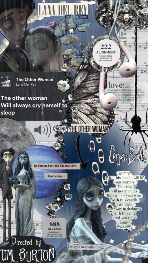 .•*•. The other woman X Corpse Bride .•*•. #theotherwoman #corpesbride #lanadelrey #emilyandvictor #victorandvictoria #ultraviolencealbum Dope Wallpaper Iphone, Tim Burton Corpse Bride, The Other Woman, Lana Del Rey Love, Goth Wallpaper, Spongebob Wallpaper, Blue Wallpaper Iphone, Art Deco Posters, Edgy Wallpaper