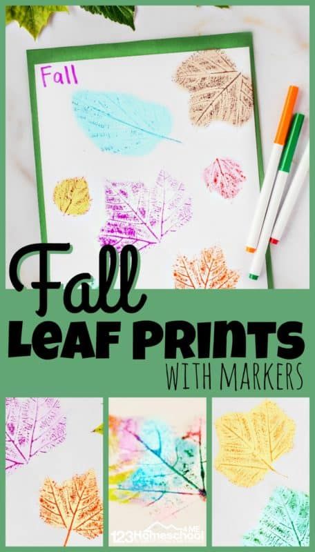 Step into the season with this craft - fall leaf marker prints for some beautiful simple art to celebrate the cooler temperature. #freehomeschooldeals #fhdhomeschoolers #fallmarkercraft #leafmarkercraft #leafmarkerprints Fall Crafts For Toddlers, Fall Worksheets, Leaf Printing, Leaf Craft, Autumn Leaves Craft, Preschool Crafts Fall, Daily Crafts, Autumn Leaves Art, Apple Activities