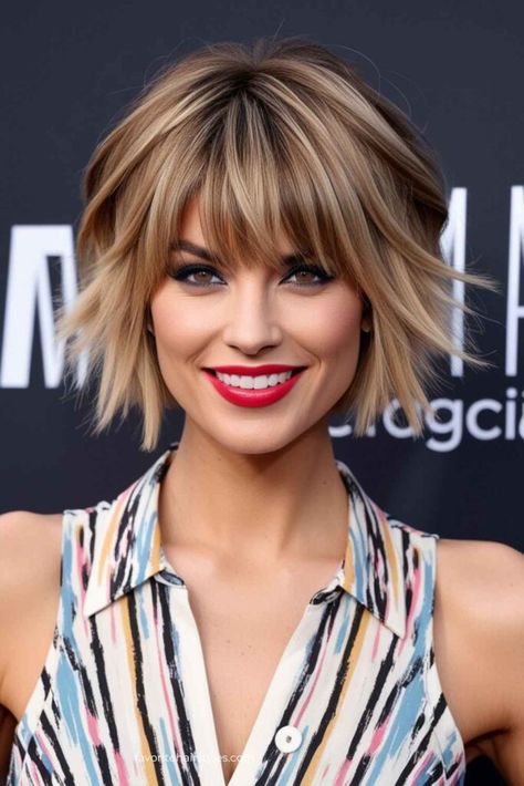 Shag Hairstyles 80s, Short Layered Hairstyles With Bangs, Short Bob Curtain Bangs, Hayley Williams Short Hair, Shaggy Hair With Bangs, Shaggy Short Hair With Bangs, Shaggy Bob With Curtain Bangs, Short Rocker Hair, Short Layered Hair With Bangs