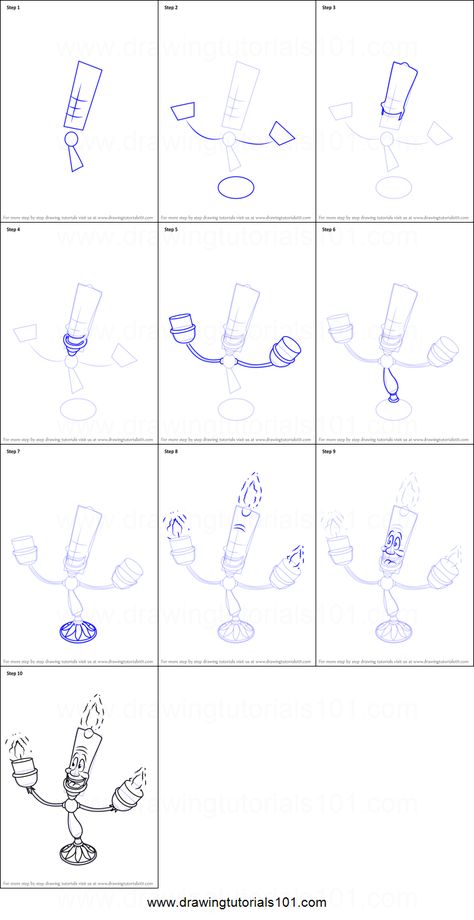 How to Draw Lumière from Beauty and the Beast Printable Drawing Sheet by DrawingTutorials101.com How To Draw Scrooge Mcduck, Beauty And The Beast Printable, Lumiere Beauty And The Beast, Beast Beauty And The Beast, Disney Character Sketches, Beauty And The Beast Drawing, Disney Drawing Tutorial, ليلو وستيتش, Disney Character Drawings