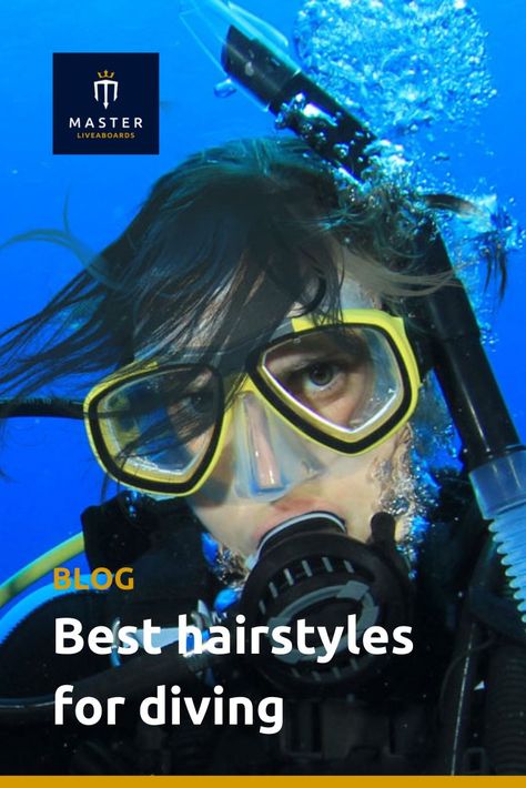 Hairstyles For Scuba Diving, Scuba Diving Hairstyles, Diving Hairstyles, Scuba Diving Aesthetic, Scuba Hair, Hair Floating, Strands Of Hair, Scuba Diving Mask, Best Hairstyle