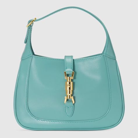 Shop the Jackie 1961 Mini Hobo Bag In Light Blue Leather at GUCCI.COM. Enjoy Free Shipping, Returns & Complimentary Gift Wrapping. Gucci Mini Bag, Mini Hobo Bag, Gucci Mini, Fall Handbags, Trendy Handbags, Bag Light, Big Bags, Mini Shoulder Bag, Womens Fashion Trends