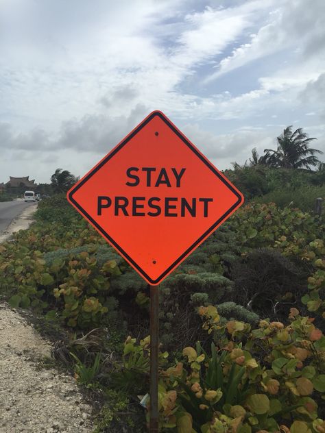 I saw this while walking down the road in Tulum! It's a good reminder! Stay Present, Road Sign, Friendly Reminder, Road Signs, Yoga Retreat, Yoga Meditation, Good Advice, Tulum, Lyon