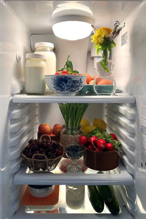 What Is Fridgescaping? The Refrigerator Decorating Trend, Explained. - The New York Times Fridge Decoration Ideas, Fridge Top, Fridge Decor, Fridge Storage, Refrigerator Organization, Food Therapy, Fridge Organization, Fairy Figurines, Lazy Sunday