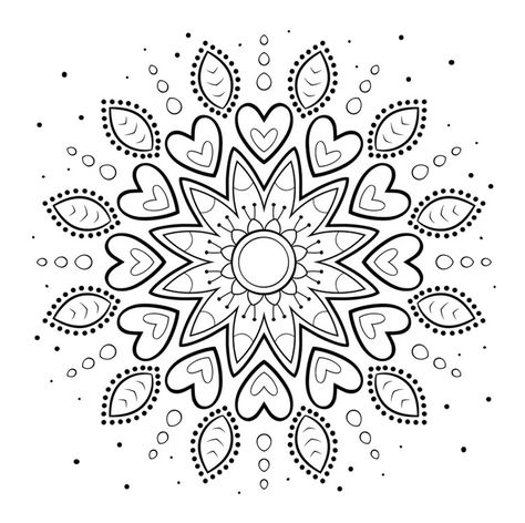 Free, Printable Mandala Coloring Pages for Adults Mandala Printable Free, Free Printable Mandala Coloring Pages, Printable Mandala Coloring Pages, Dots Mandala, Kawaii Eyes, Flower Hearts, Dotting Art, Printable Mandala, Easy Mandala