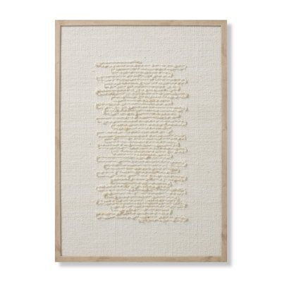 Mendocino is a piece of sophisticated, textured wall art with ivory-toned threadwork against an ivory canvas, designed by Amber Lewis in collaboration with Loloi. Amber Lewis x Loloi Mendocino Beige / Ivory 2'-6" x 3'-6" Wall Art - Wall Art in White | Size 42.0 H x 30.0 W x 0.1 D in | Birch Lane Loloi Amber Lewis, Organic Artwork, Amber Lewis X Loloi, Summer Furniture, Contemporary Glam, Amber Lewis, Scandinavian Wall Art, Crystal Wall, Gold Picture Frames