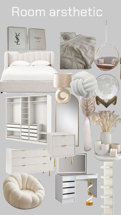 Fashion Room Ideas Bedroom, Comfy Room Ideas, Bedroom Collage, House Bedroom Ideas, White Room Decor, Diy Room Decor For Teens, Luxury Room Bedroom, Preppy Room Decor, Room Renovation